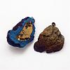 Electroplated Natural Geode Druzy Agate Big Pendants G-K174-05-4