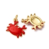 Brass Enamel Pendants KK-CJC0013-10G-RS-2
