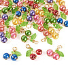 28Pcs 7 Colors Baking Paint Pearlized Glass Pendants PALLOY-TAC0184-3