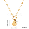 304 Stainless Steel Shell & Imitation Pearl Pendant Necklaces LS-HT9511-3-3