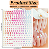 24 Sheets 12 Colors Letter Style Plastic Nail Art Stickers MRMJ-OC0003-21-2