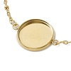 2Pcs 2 Colors 304 Stainless Steel Round Cabochon Setting Bracelets BJEW-JB11090-4