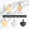 18Pcs 3 Colors 201 Stainless Steel Pendants STAS-GA0001-43-2