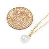 304 Stainless Steel & Plastic Pearl Teardrop Pendant Necklaces NJEW-JN05219-3