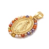 Rack Plating Brass Micro Pave Colorful Cubic Zirconia Pendants KK-G488-14G-2