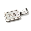 304 Stainless Steel Pave Natural White Shell Pendants STAS-S130-03P-S-2