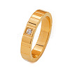 304 Stainless Steel & Cubic Zirconia Finger Rings FS-WG10832-03-3