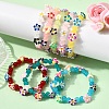 Baking Paint Imitation Jade Glass Round Beaded Stretch Bracelets BJEW-JB12060-1