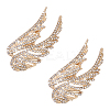 2Pcs Angel Wings Zinc Alloy Rhinestone Brooches for Backpack Clothes Wedding Party JEWB-WR0001-12G-1
