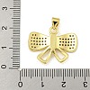 Bowknot Rack Plating Brass Clear Cubic Zirconia Pendants KK-Z053-14G-02-3