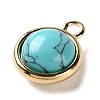 Synthetic Turquoise Pendants STAS-L022-398F-G-2