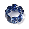 Epoxy Resin Dyed Natural Imperial Jasper Flat Rectangle Beaded Stretch Bracelets for Women BJEW-G698-02B-1