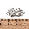 Brass Micro Pave Clear Cubic Zirconia Interlocking Clasps KK-C075-28P-3