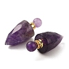 Natural Mixed Stone Openable Perfume Bottle Pointed Pendants G-F754-02G-3
