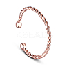 SHEGRACE Classic Real Rose Gold Plated 925 Sterling Silver Twisted Cuff Tail Ring JR295B-1