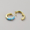 Enamel Hoop Earrings with Clear Cubic Zirconia EJEW-WH0004-39D-3