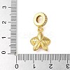 Brass Micro Pave Clear Cubic Zirconia Flower European Dangle Charms KK-C086-03G-02-3