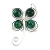 Copper Wire Wrapped Natural Emerald Shamrock Pendants PALLOY-JF02945-03-1