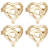 6Pcs Clear Cubic Zirconia Heart with Hand Brooch Pin JEWB-BBC0001-03-1