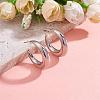 Crescent Moon Chunky Stud Earrings Half Hoop Earrings Open Oval Drop Earrings Teardrop Hoop Dangle Earrings Pull Through Hoop Earrings Statement Jewelry Gift for Women JE1089B-3