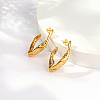 304 Stainless Steel Twist Teardrop Stud Earrings LM6683-1-2