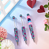 2Pcs Polymer Clay Rhinestones Ball-Point Pen OFST-TA0001-03E-6