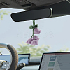 2Pcs Lily of the Valley Kintting Cotton Wool Pendant Decorations HJEW-LP0002-93A-3