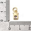 Brass Cubic Zirconia Charms KK-G554-01B-01-3
