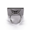 Tarnish Resistant 201 Stainless Steel Cuff Pad Ring Settings STAS-S080-041G-P-3