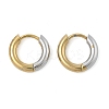 201 Stainless Steel Two Tone Hoop Earrings EJEW-Q002-01G-01-4