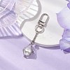 Brass Macrame Chain Pouch Round Shell Pearl Holder Pendant Decorations HJEW-JM02048-02-2