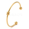 Screw End Ball 304 Stainless Steel Open Cuff Bangles BJEW-G677-01G-3