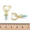 Natural Flower Amazonite Hoop Earrings EJEW-P306-01G-11-5
