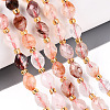 Natural Hematoid Quartz/Ferruginous Quartz Beads Strands G-N342-35-8x6-13-1