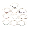 Heart Natural Gemstone Round Beads Braided Nylon Thread Bracelets for Women BJEW-MZ00166-4