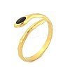 Snake 304 Stainless Steel Enamel Cuff Rings for Women LS-RJEW-G338-10G-02-4