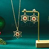 Alloy Rhinestone Snowflake Pendant Necklace & Stud Earrings Set for Women FS-WGDD9A4-01-1