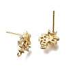 Brass with Cubic Zirconia Stud Earring Finding LS-KK-Q048-14G-2