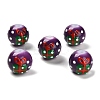 Christmas Theme Baking Paint Glass Beads LAMP-I028-08C-1