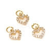 Electroplated Brass Micro Pave Cubic Zirconia Charms X-ZIRC-G167-03G-1