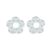 Flower Theme Printed Acrylic Pendants OACR-T028-06B-2