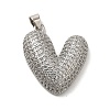 Rack Plating Brass Micro Pave Clear Cubic Zirconia Pendants KK-K345-11P-1