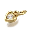 Brass Micro Pave Clear Cubic Zirconia Pendants ZIRC-I070-022G-2