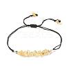 Natural Citrine(Dyed & Heated) Chips Braided Bead Bracelet BJEW-JB08019-11-1