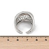 Brass Micro Pave Clear Cubic Zirconia Open Cuff Rings for Women RJEW-A059-05P-3