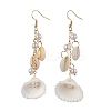 304 Stainless Steel Shell Shape Dangle Earrings EJEW-JE06382-3