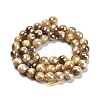 Electroplated Natural Tiger Eye Round Beads Strands G-L598-A04-02-3