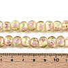 Handmade Lampwork Inner Flower Rondelle Beads Strands LAMP-T022-24I-4