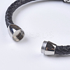 Men's Braided Leather Cord Bracelets BJEW-P194-02-2
