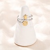 304 Stainless Steel Double Color Cuff Rings RJEW-S635-01GP-05-2